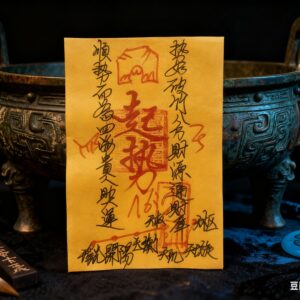 Hand-painted talisman paper - starting gesture