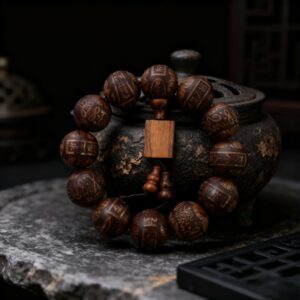 Huanghuali Wood Taoist Twelve Secret Talismans Bracelet