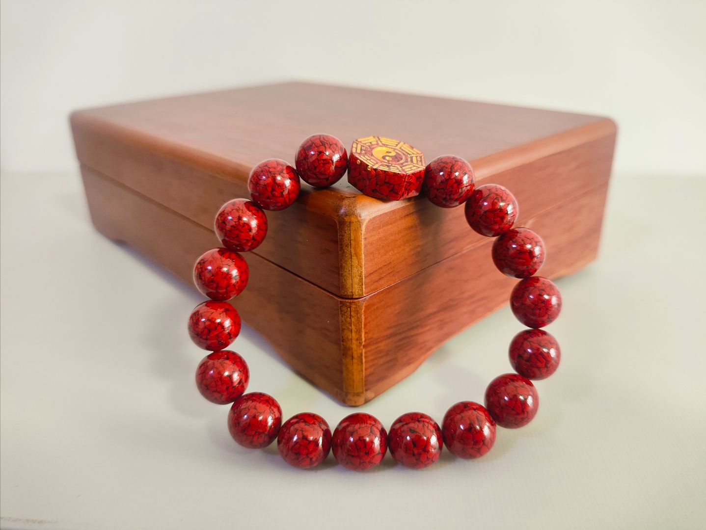 Liuli Cinnabar Yin-Yang Bracelet - Image 3