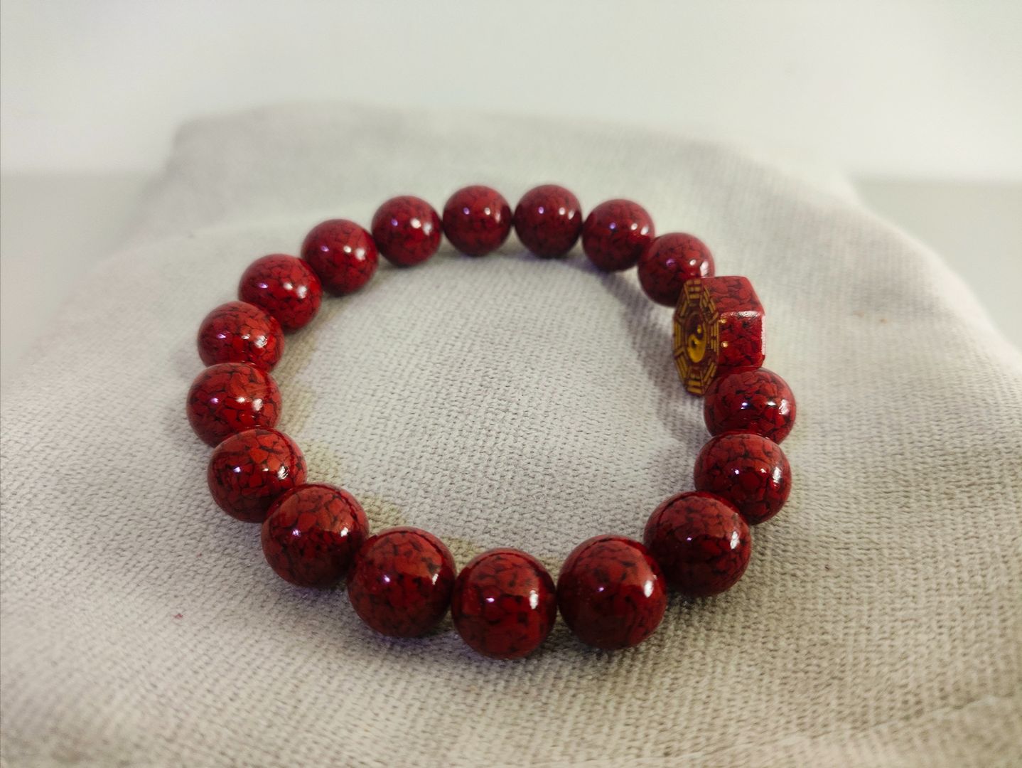 Liuli Cinnabar Yin-Yang Bracelet - Image 6
