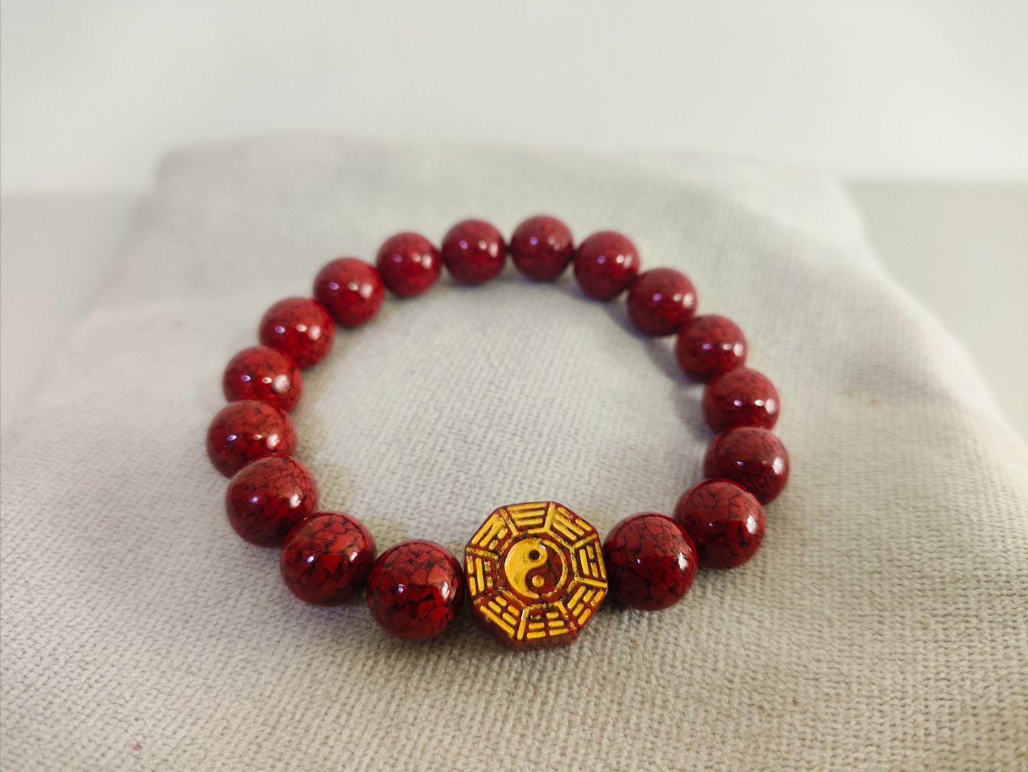 Liuli Cinnabar Yin-Yang Bracelet - Image 7