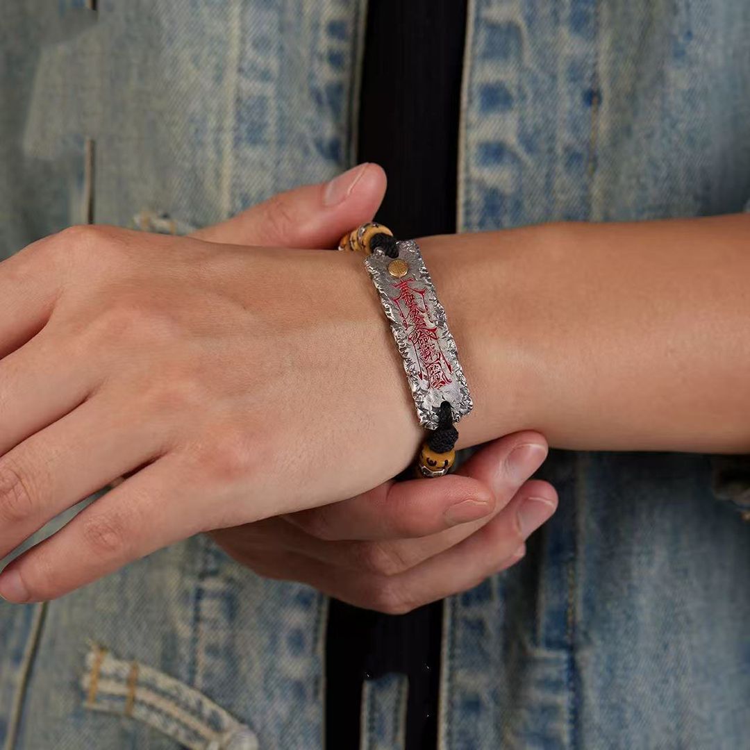 Chinese-style Cinnabar Red Fashionable Retro Amulet Protective Bracelet - Image 4