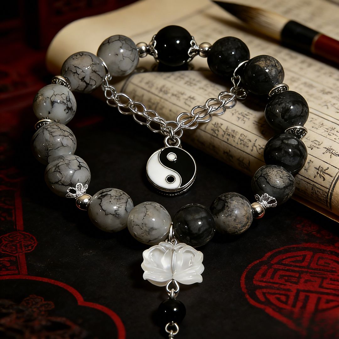 Tai Chi Mountain Ghost Flower Money Bracelet, Taoist New Chinese Style Energy Bracelet - Image 2